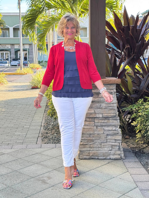 LULU-B CRIMSON RED PEYTON SHRUG