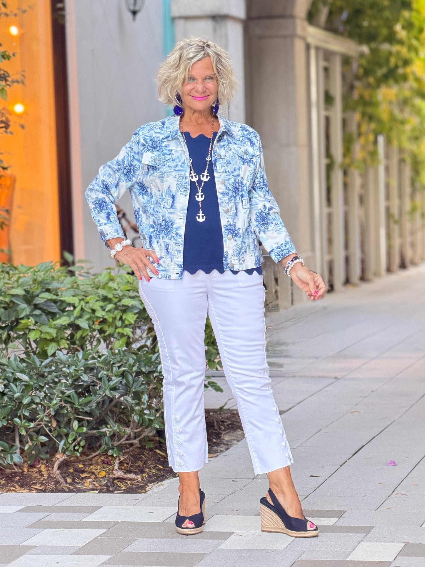 Ethyl Capri Button Crop - Quazar