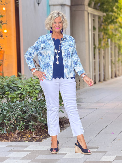 Ethyl Capri Button Crop - Quazar