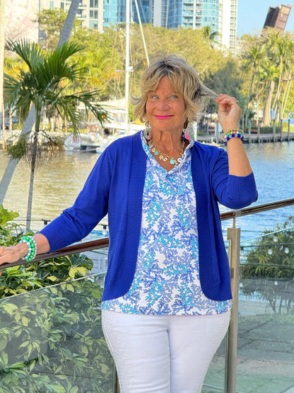 LULU B CORAL BREEZE SLEEVELESS RUFFLE TOP