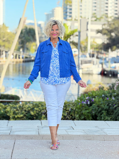 LULU B HIBISCUS COAST NOTCH TOP