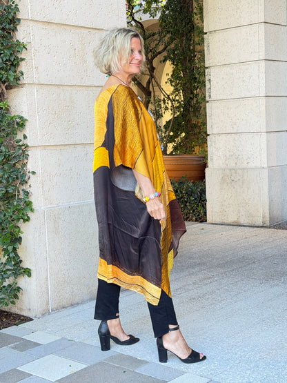 Gold & Black Geo Modal Kaftan
