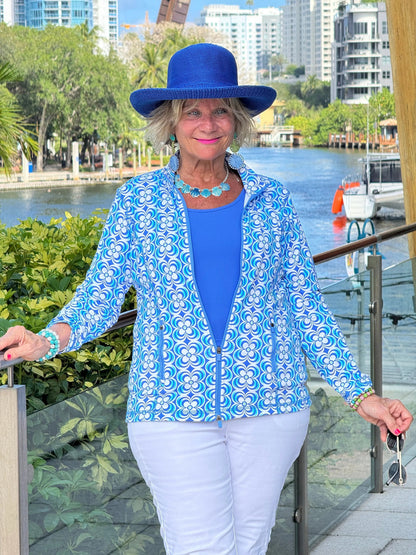 LULU B COASTAL BLOOM FULL ZIPPER JACKET