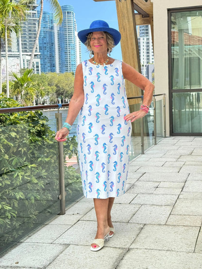 LULU B SHORELINE CHARM MIDI SHIFT MAXI DRESS