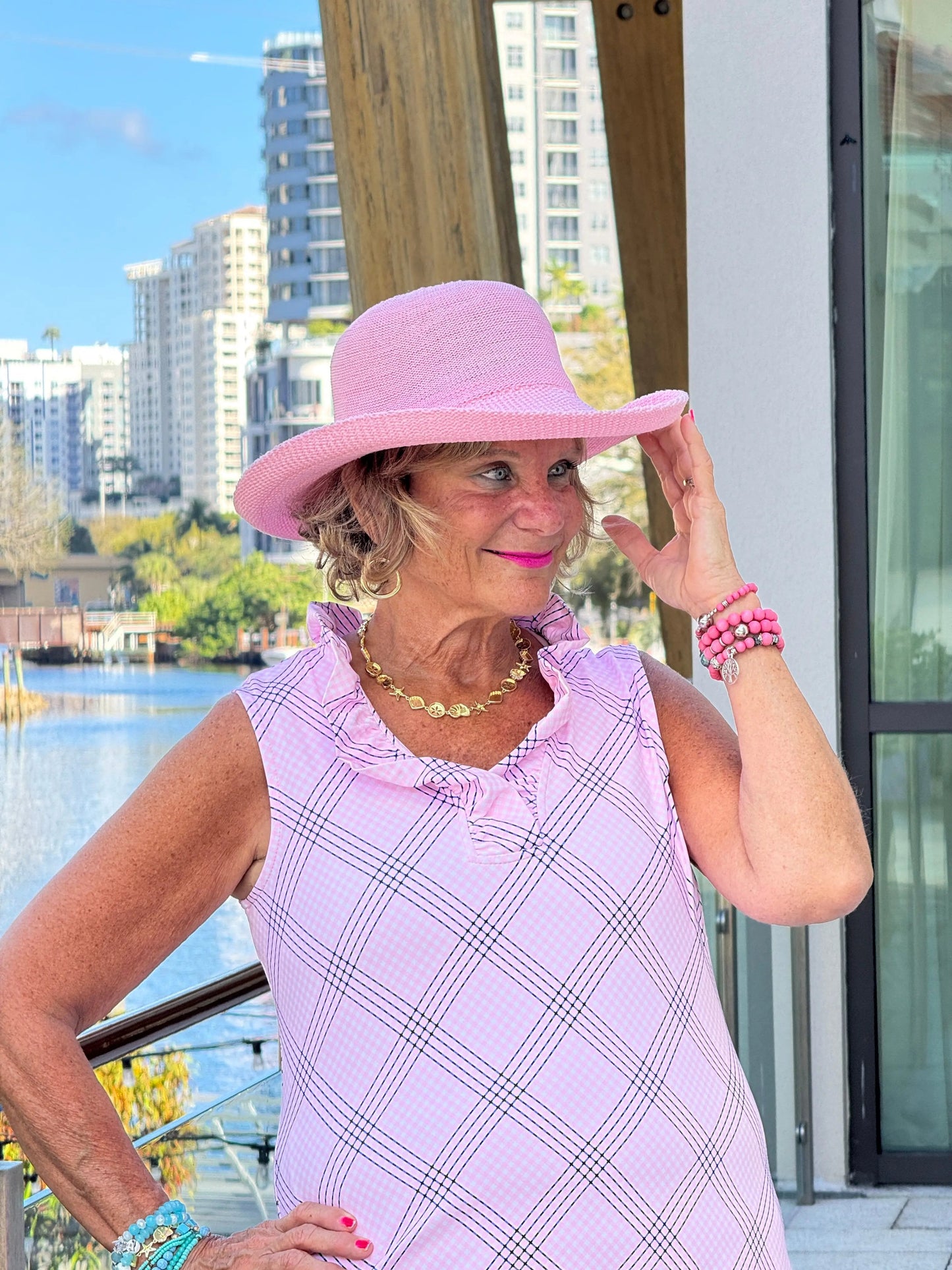 LULU B PINK CHIC RUFFLE DRESS