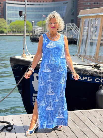 HARBOR BLUES SAILBOAT LINEN  JACKET