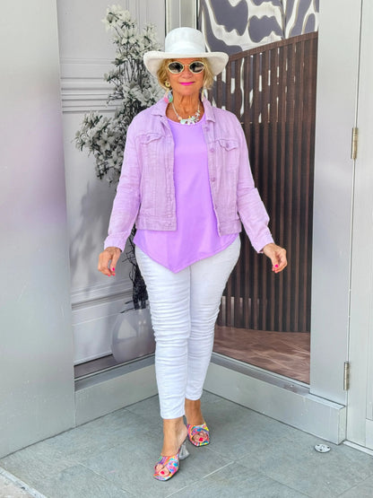 LULU B LILAC LINEN JACKET