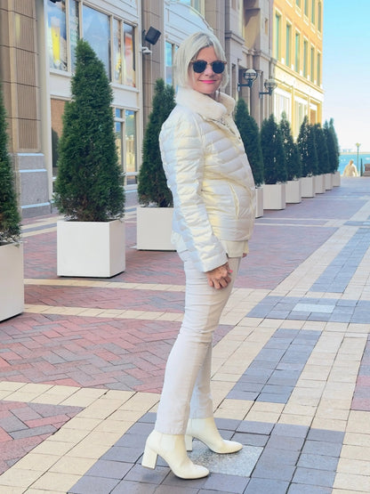 LULU-B PUFFER DOWN SNOW GOLD FAUX FUR JACKET
