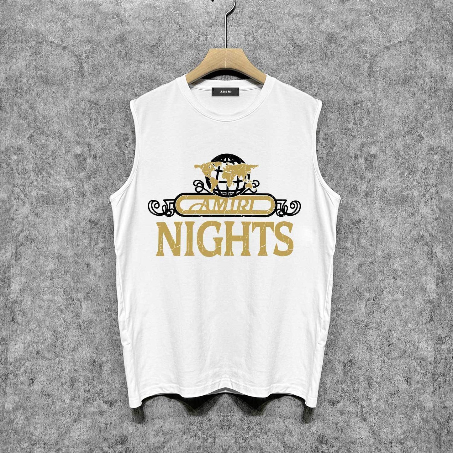 Amiri tank top earth letter printing