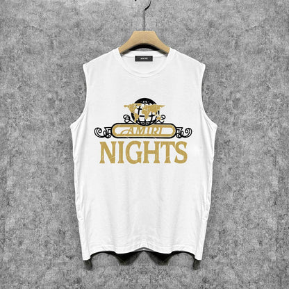 Amiri tank top earth letter printing