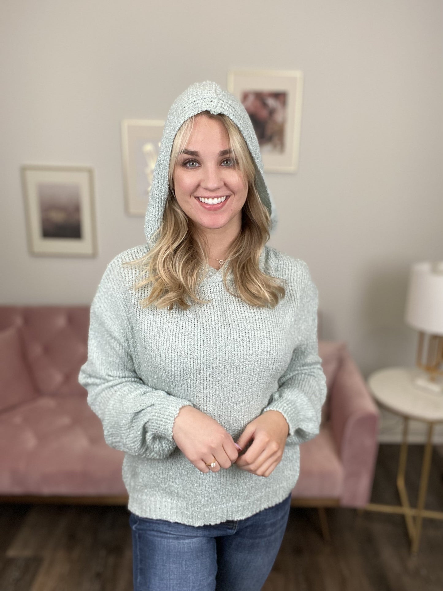 So Fine Women's Semi-Sheer Knit Lightweight Hoodie