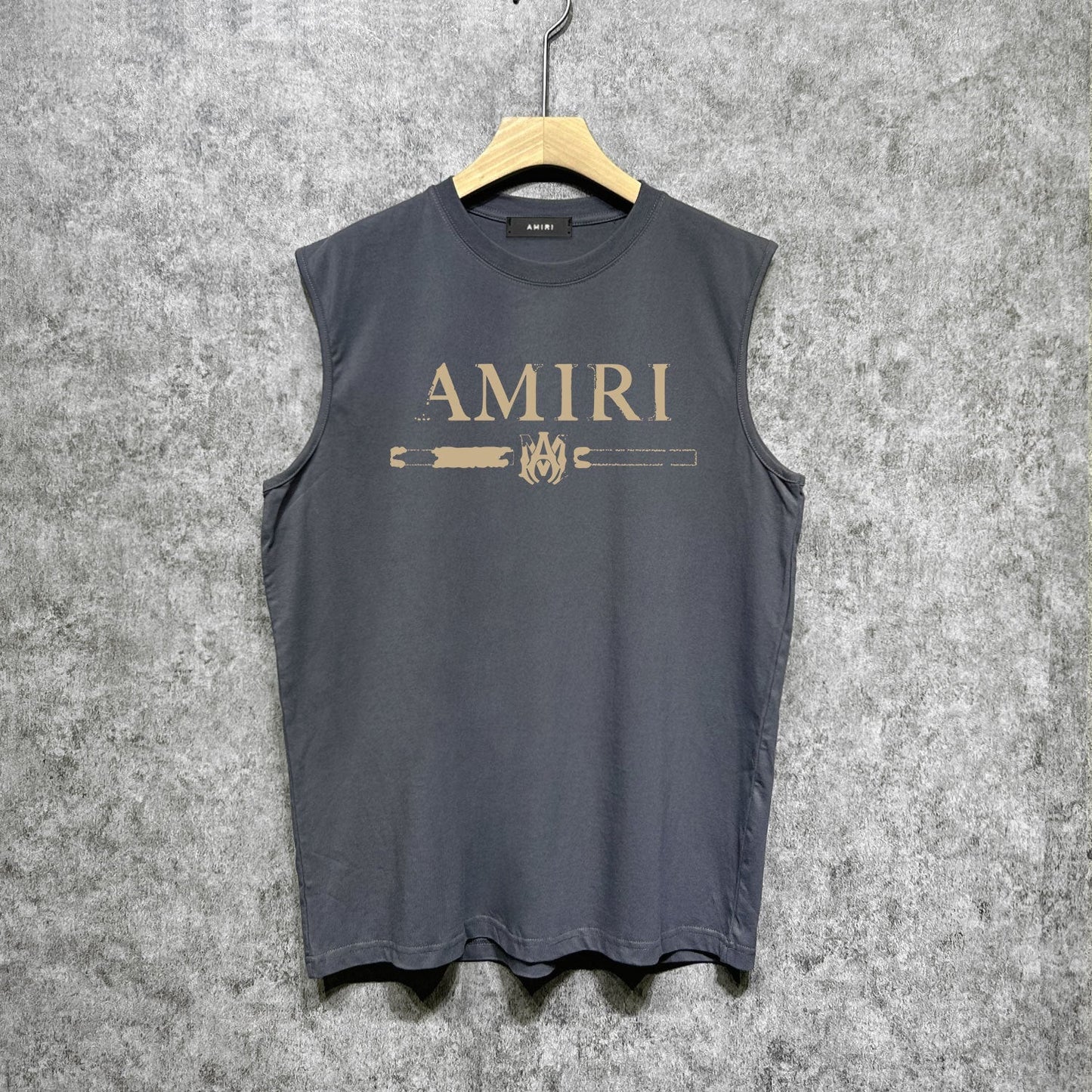 Amiri tank top with damaged letter horizontal stripesprinting