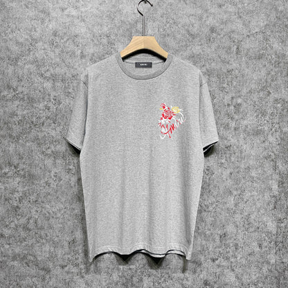 Amiri t shirts flower printing short sleeve