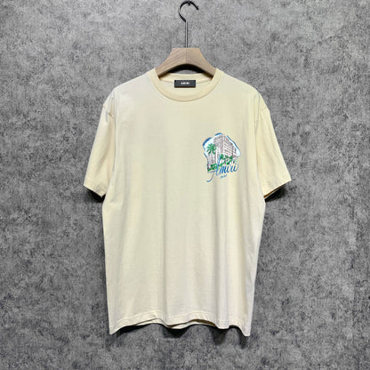 Amiri t shirts city forest printing short sleeve