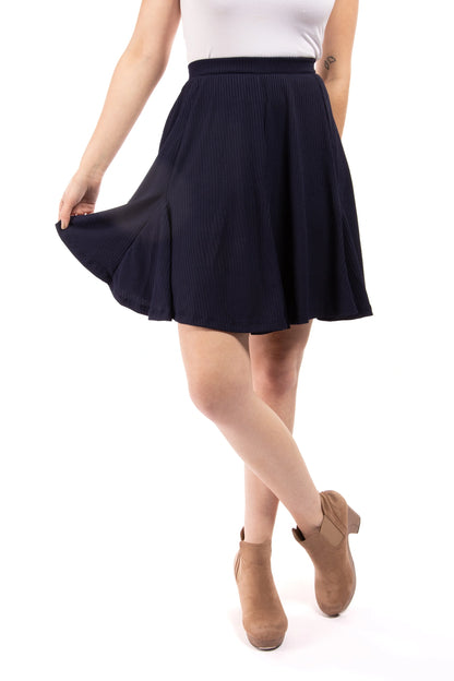 Nice Girl Women's Ribbed Flare Mini Skort