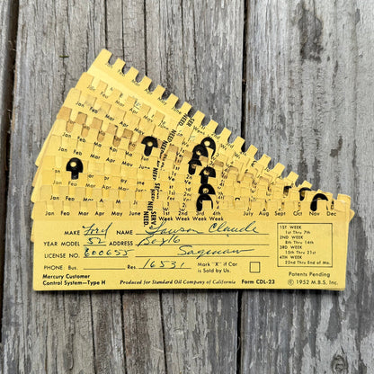 50 WHOLESALE 1952 Standard Oil Gas Service Station CUSTOMER Records LOT