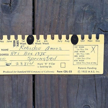 STANDARD OIL CALIFORNIA Service Records 1952
