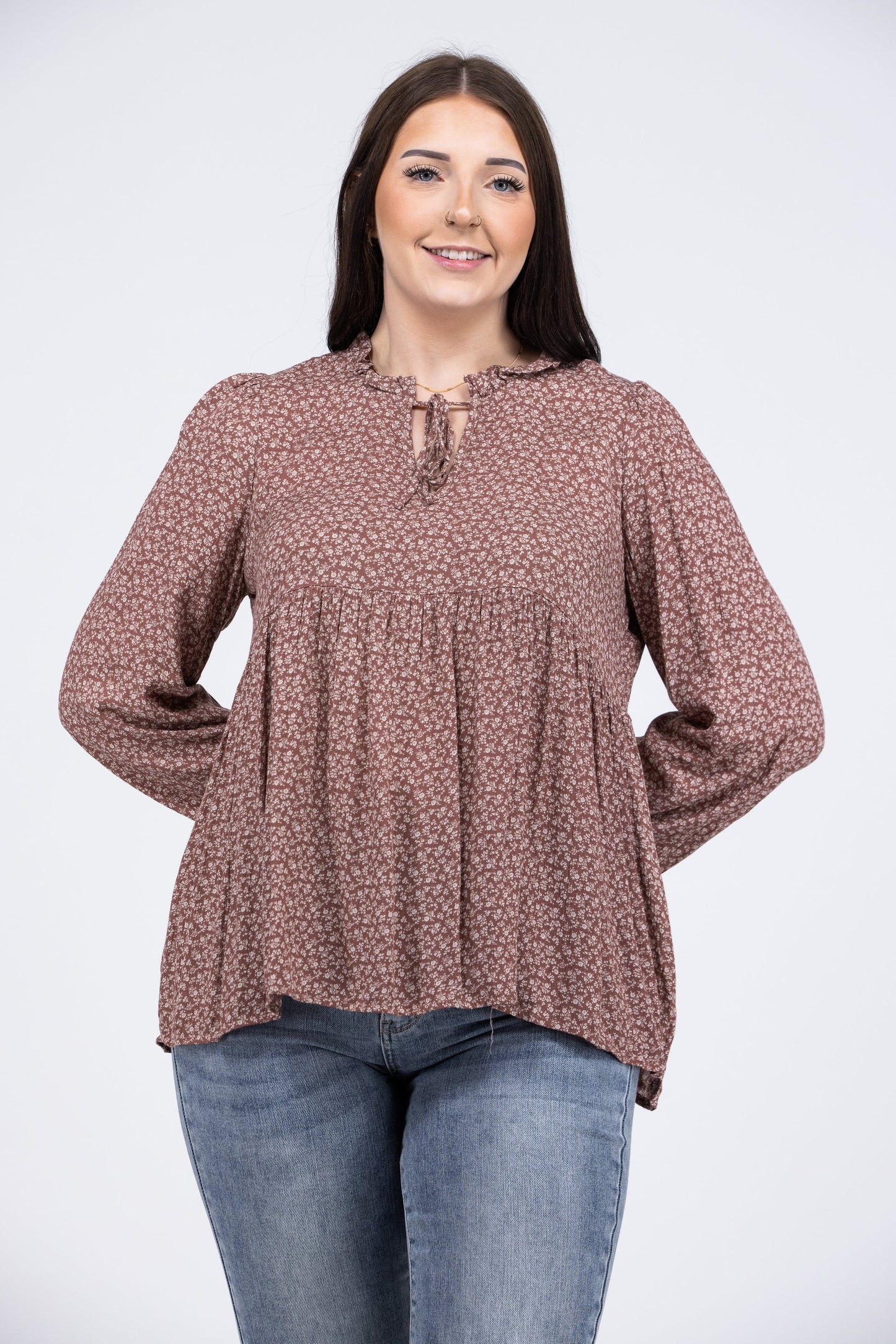 Do It Again Women's Ruffled Long Sleeve Top