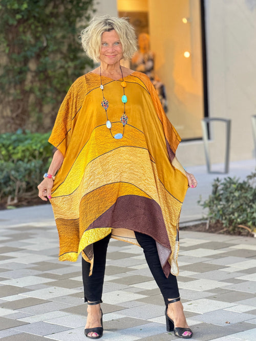 Gold & Black Geo Modal Kaftan