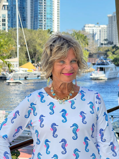 LULU B SHORELINE CHARM ASYMMETRIC TOP