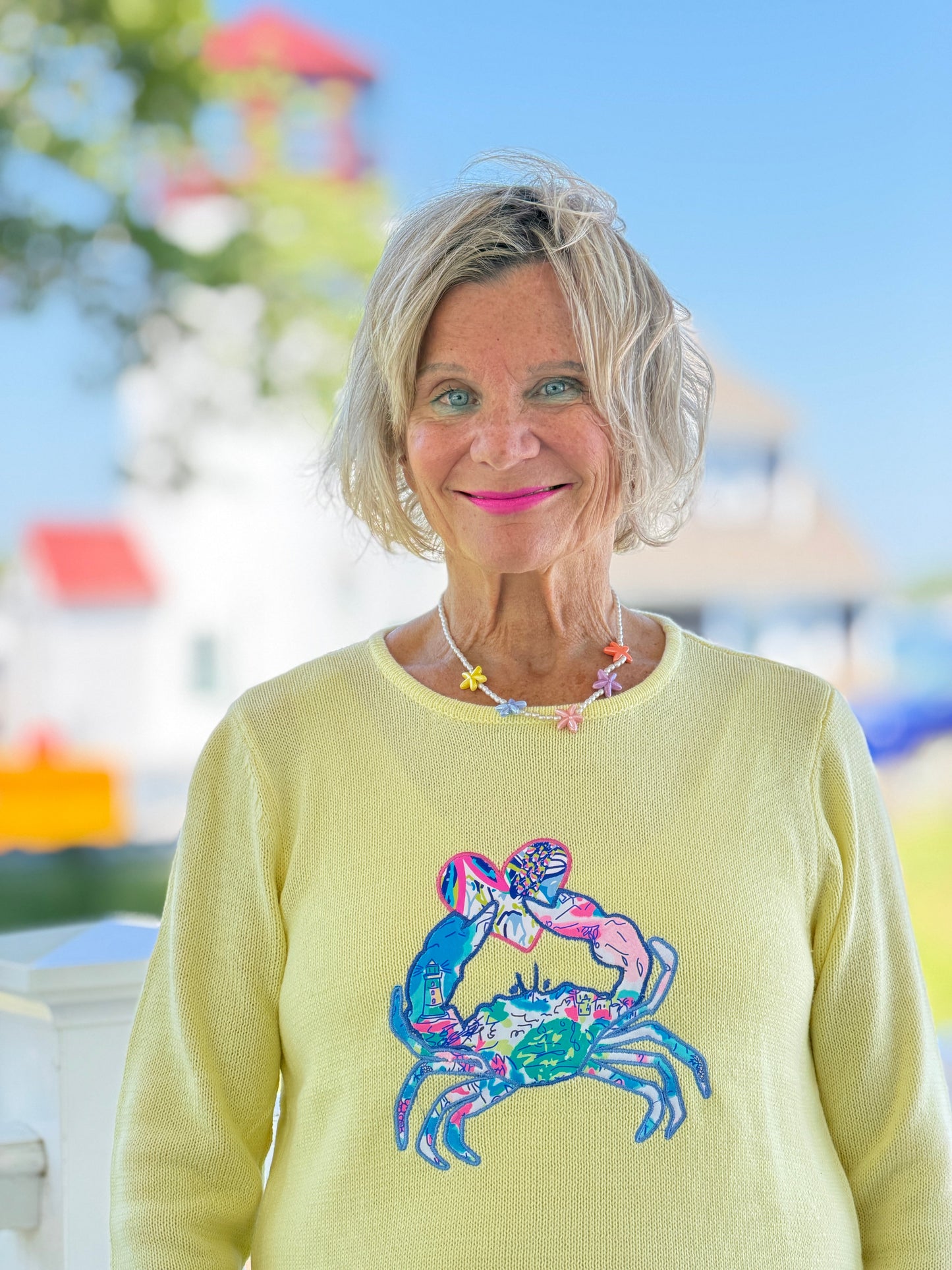 BEACH CLUB YELLOW CRAB SWEATER