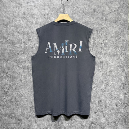 Amiri tank top double-sided rose printing