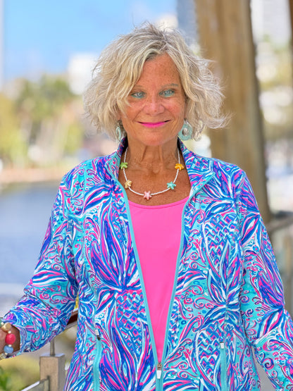 LULU B PALM ROYALE FULL ZIPPPER JACKET