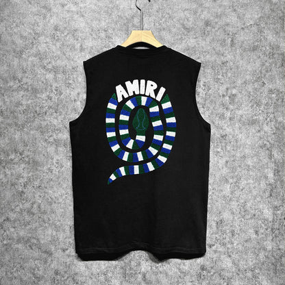 Amiri tank top patchwork colorful snake printing