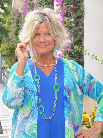 COLOR SPLASH CARDIGAN - BOUNTIFUL