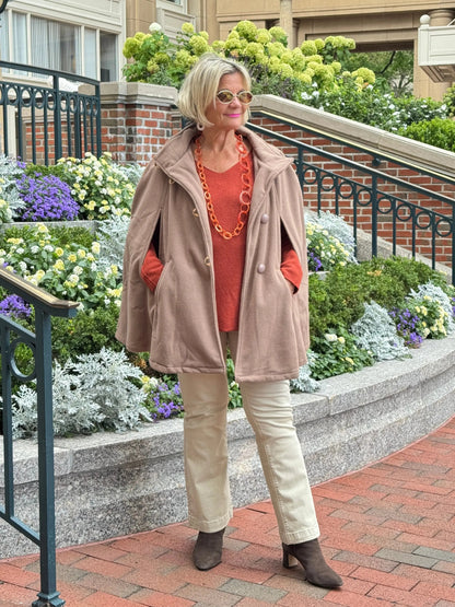 CAMEL Womens Cape Poncho Coat