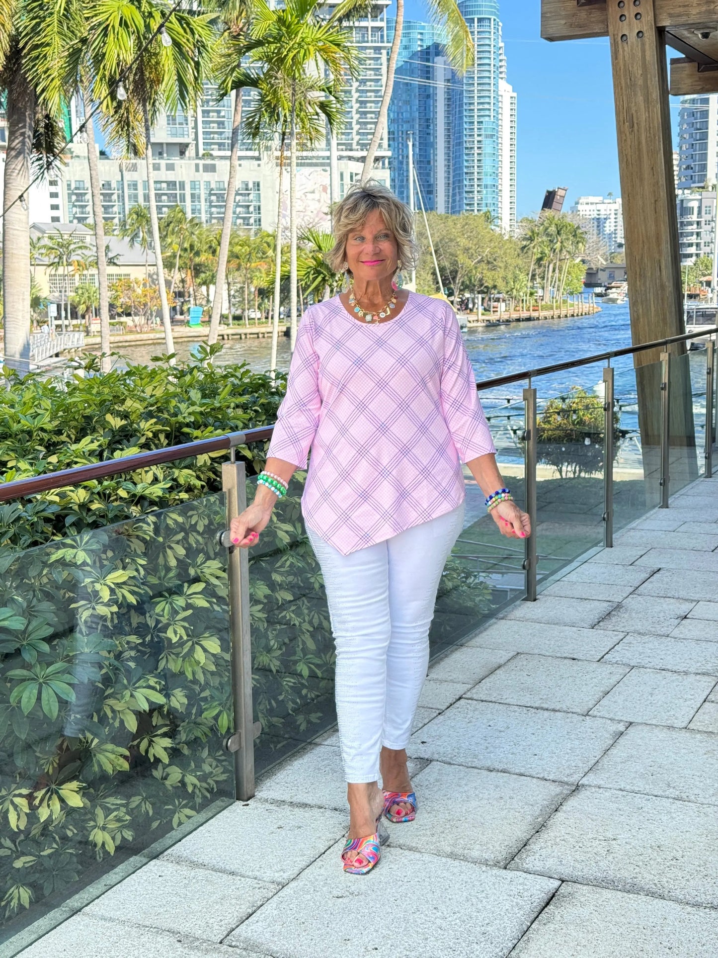 LULU B PINK CHIC ASYMMETRIC TOP