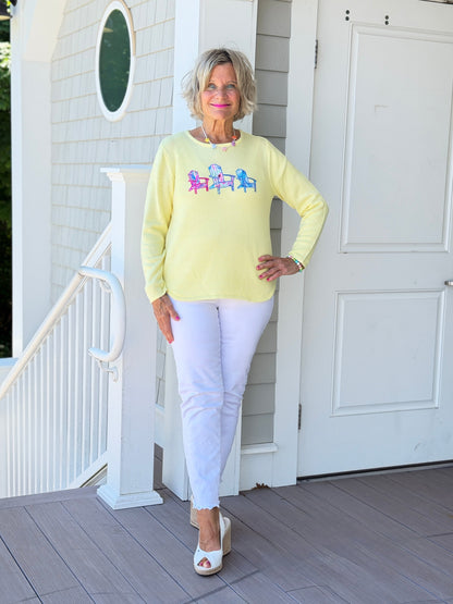 BEACH CLUB YELLOW ADIRONDACK SWEATER