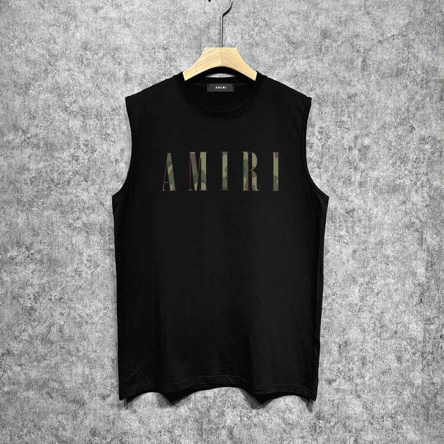 Amiri tank top camouflage letterprinting