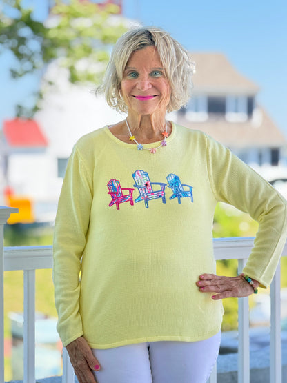 BEACH CLUB YELLOW ADIRONDACK SWEATER