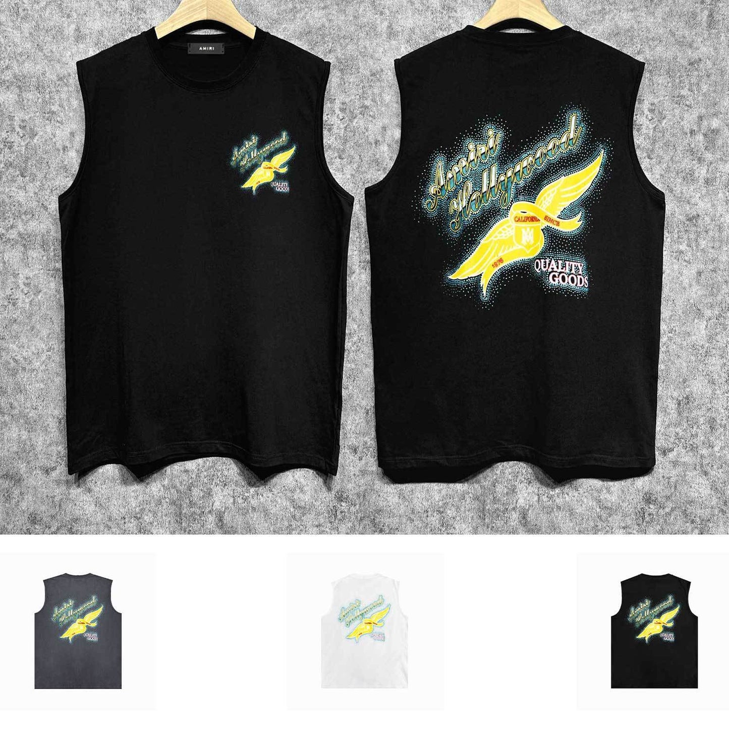 Amiri tank top star point wings printing