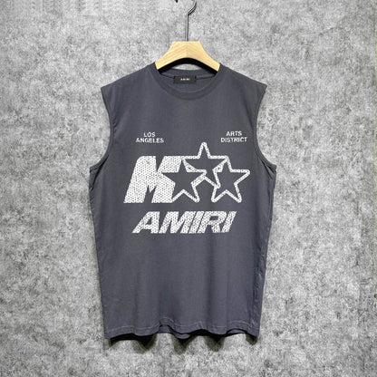 Amiri tank top spotted five-pointed star printing