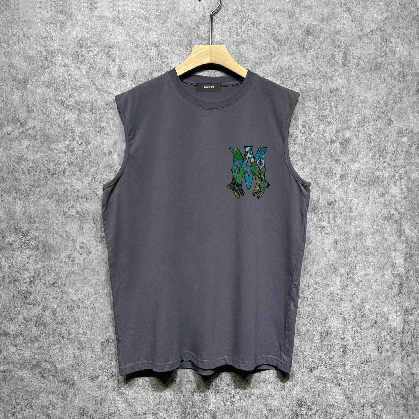 Amiri tank top waist flower camouflage letterprinting