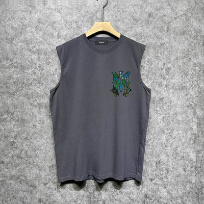 Amiri tank top waist flower camouflage letterprinting