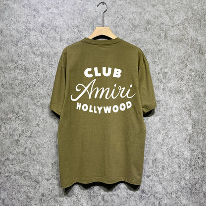 Amiri t shirts hollywood club printing short sleeve