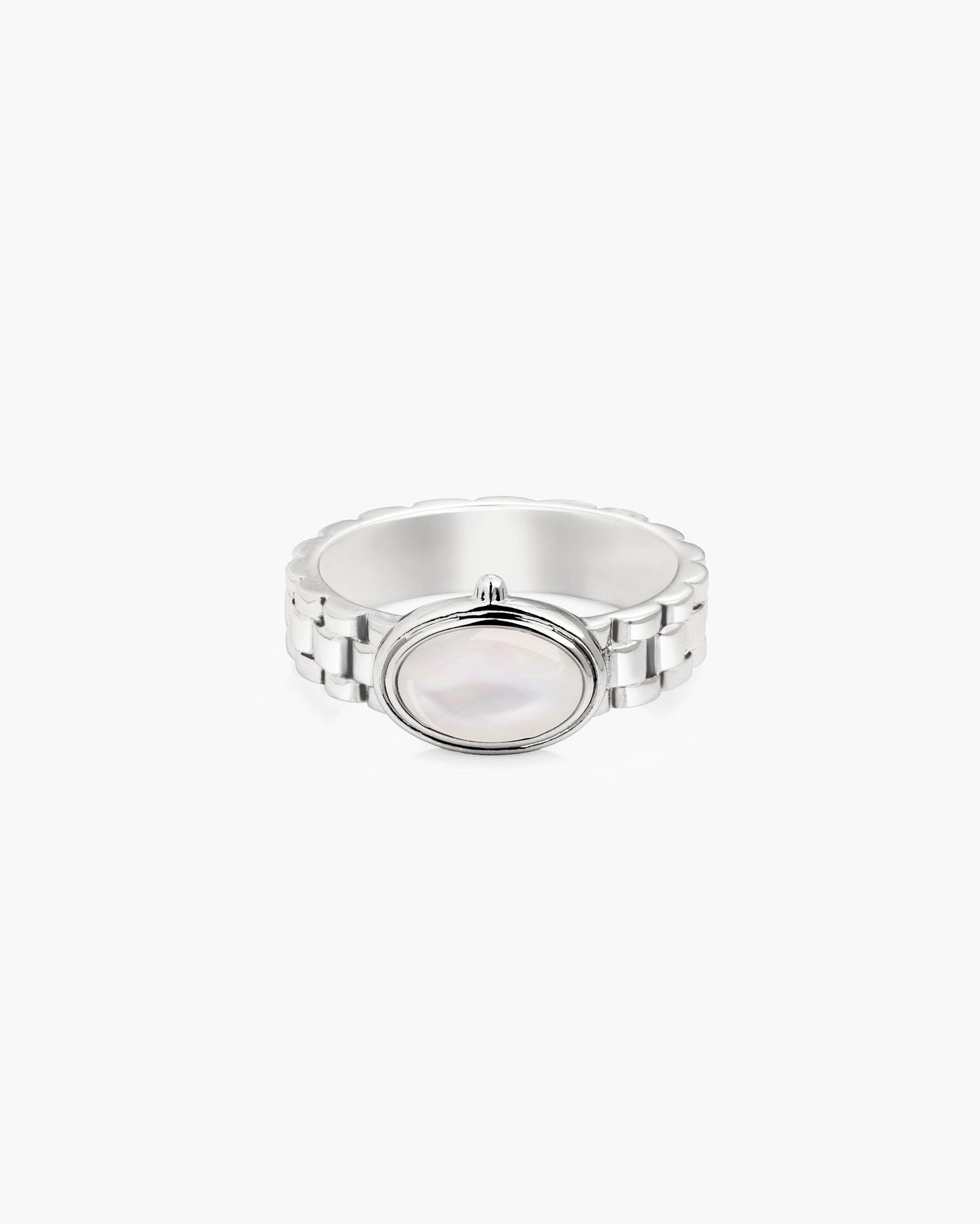 Watch Band Ring in Silver
