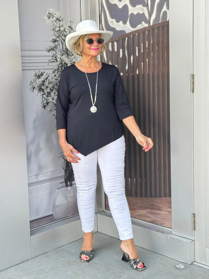 BLACK ASYMMETRIC TOP