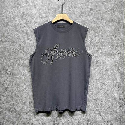 Amiri tank top black and white print