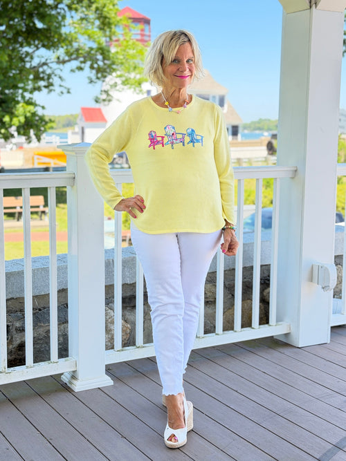 BEACH CLUB YELLOW ADIRONDACK SWEATER