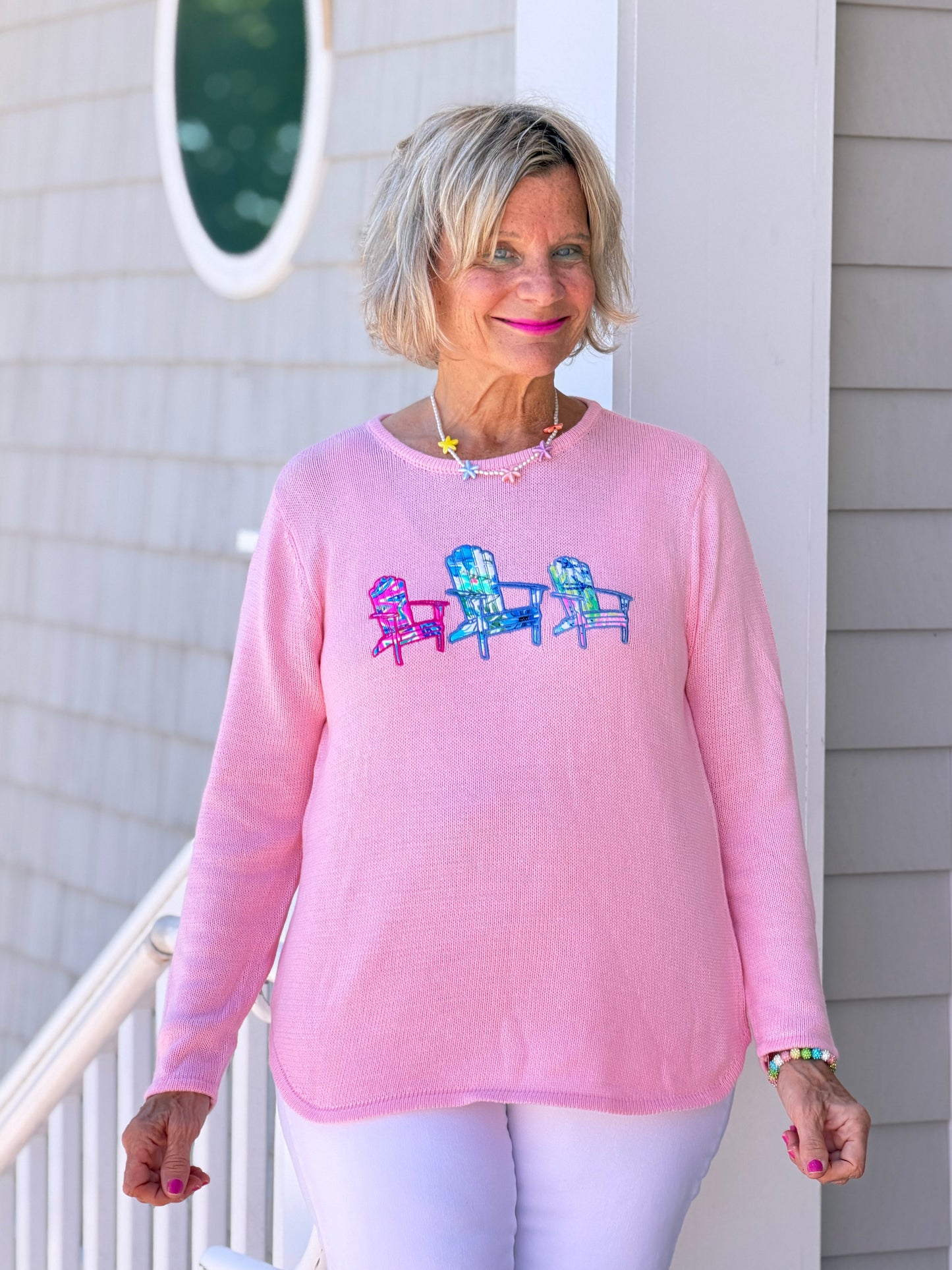 BEACH CLUB SEAFOAM ADIRONDACK SWEATER