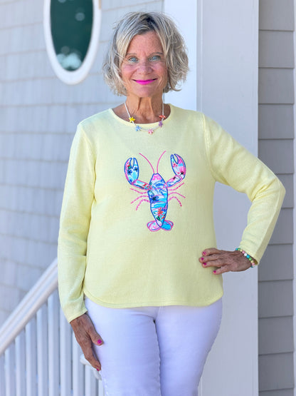 BEACH CLUB YELLOW LOBSTER SWEATER