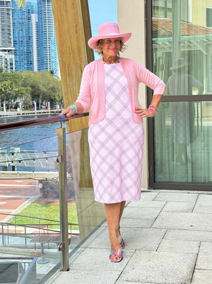LULU B PINK CHIC MIDI SHIFT MAXI DRESS