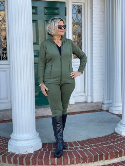 LULU-B OLIVE FULL ZIPPER JACKET