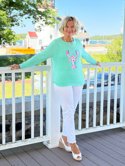 BEACH CLUB SEAFOAM LOBSTER SWEATER