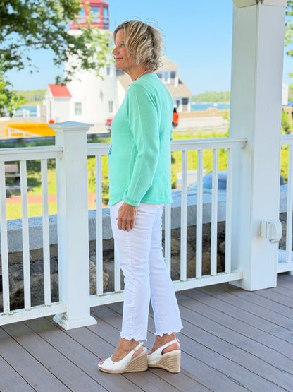 BEACH CLUB SEAFOAM CAPE COD ANCHOR SWEATER
