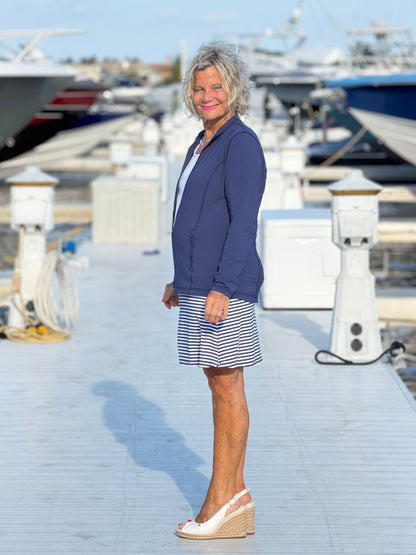 DOCKSIDE NAVY STRIPED SKORT